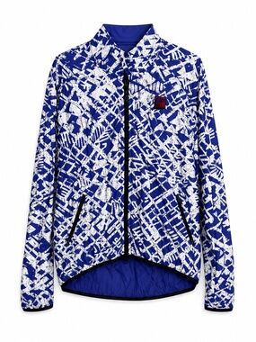 Vintage InSport High-Visibility Blue Reflective Running Jacket – Size Medium EUC